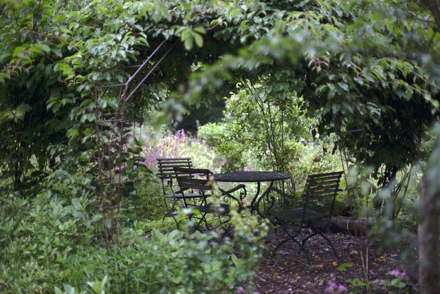 A peaceful seating area in the Coming Home garden